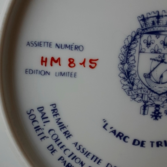 Le Arc 'd Triomphe, Signed Louis Dali, 8 1/2" Plate, Limoges - Picture 6 of 8